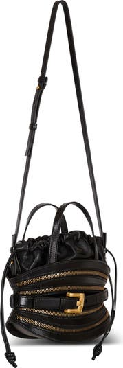 Balmain Mini Shuffle Zips bag in calfskin leather | Nordstrom