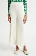Issey Miyake Opaque Pleated Crop Wide Leg Pants