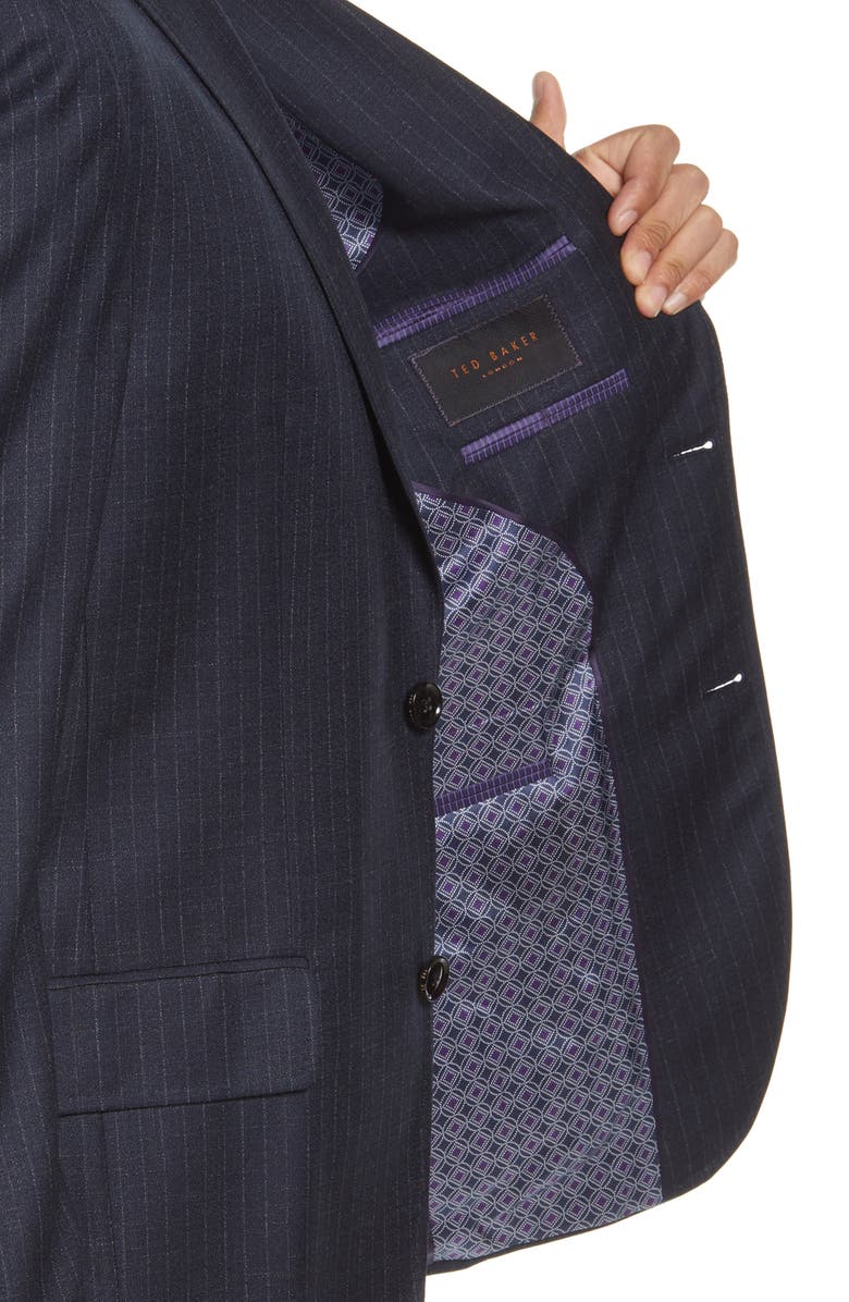 Ted Baker London Karl Slim Fit Stripe Wool Suit, Alternate, color,