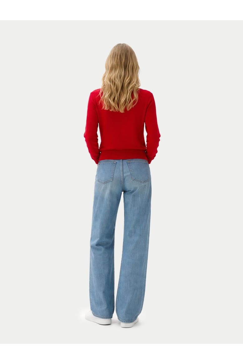 Timeless Cashmere Full-Zip Cardigan, Alternate, color, chili pepper