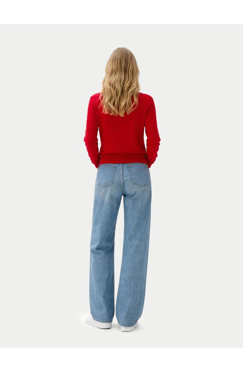 Gobi Cashmere Timeless Cashmere Full-Zip Cardigan, Alternate, color, Chili Pepper