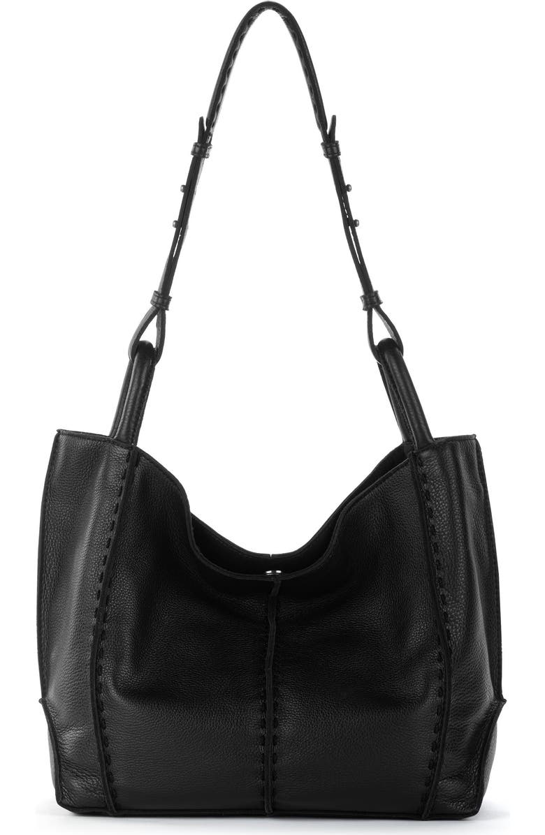 The Sak Los Feliz Medium Tote Leather Bag, Main, color, Black