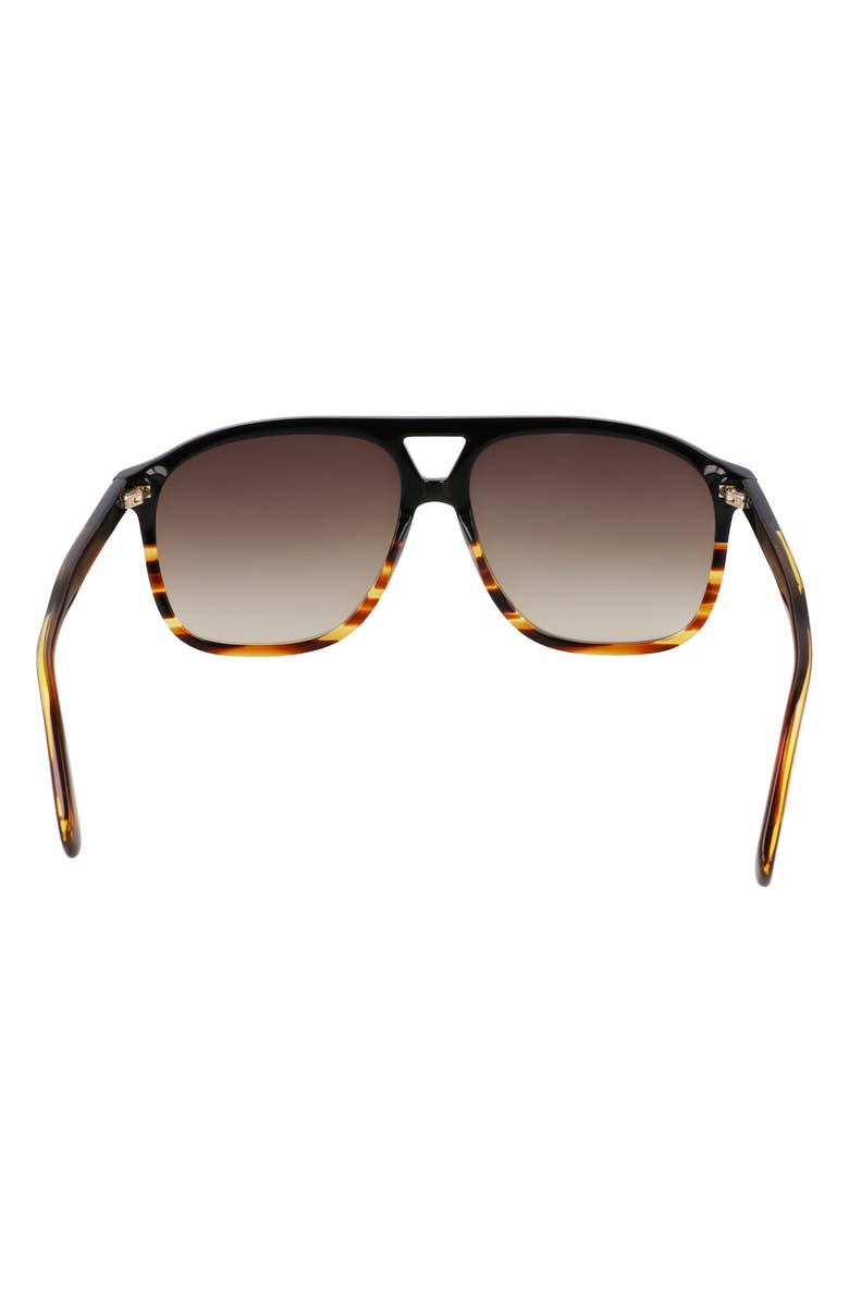 Longchamp Heritage 58mm Gradient Aviator Sunglasses, Alternate, color, Black/ Havana