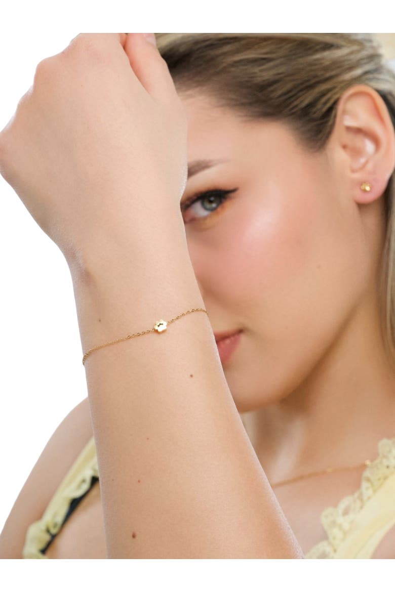 Pawfect Minimalist Mini Paw Charm Bracelet Adjustable, Alternate, color, Gold