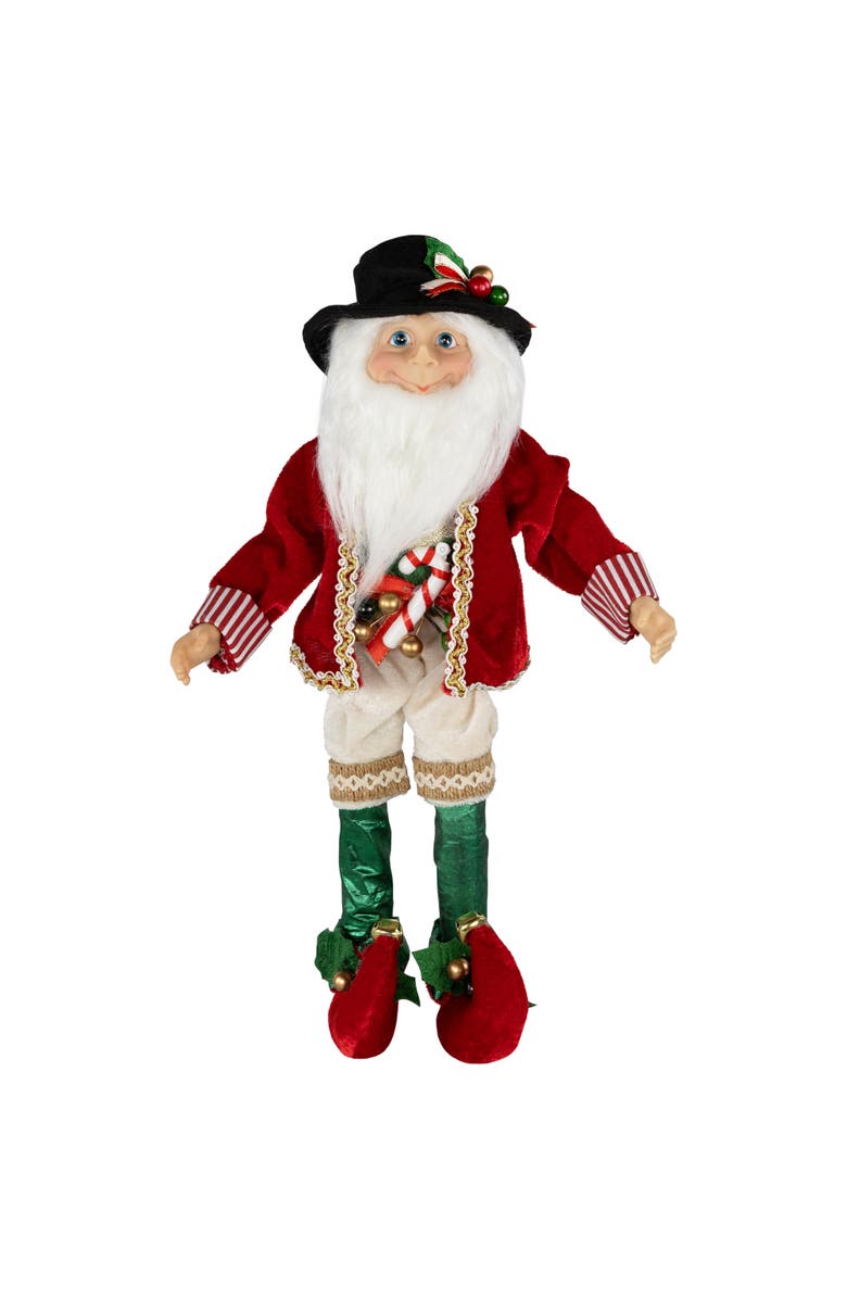 Northlight Candy Cane Elf Christmas Figure - 14", Main, color, Red