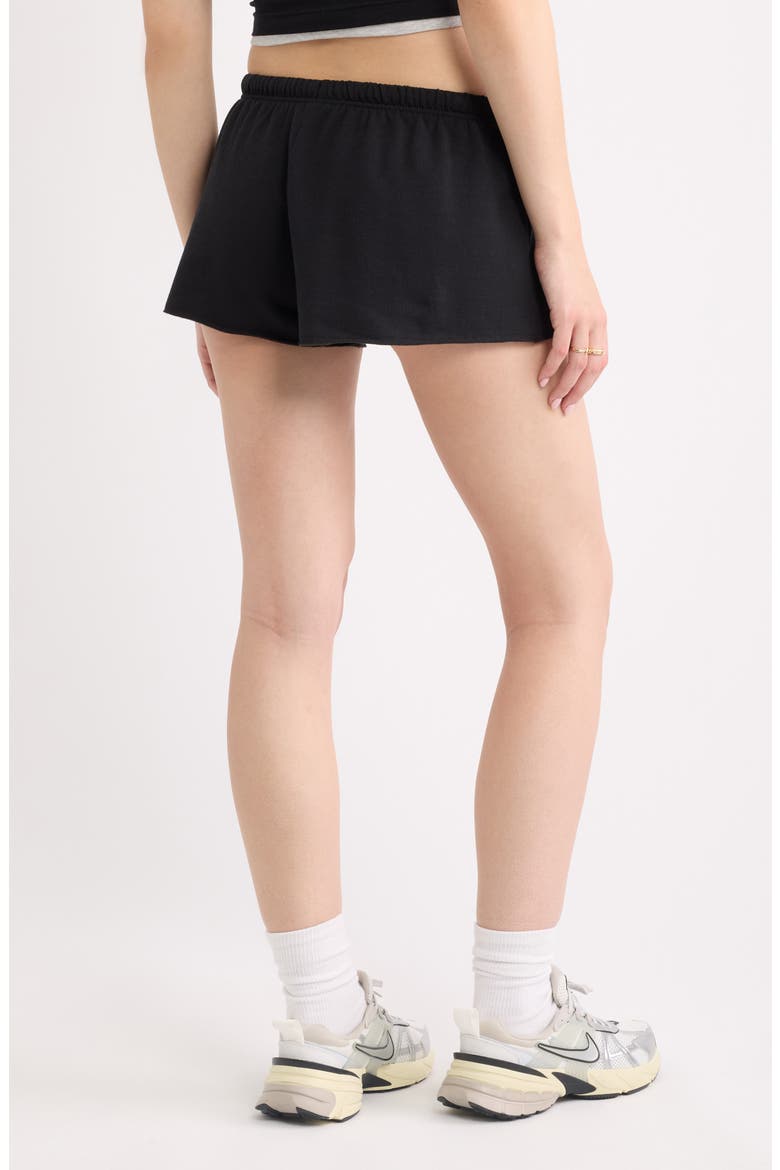 Narrow Drawstring Sweat Shorts, Alternate, color, BLACK