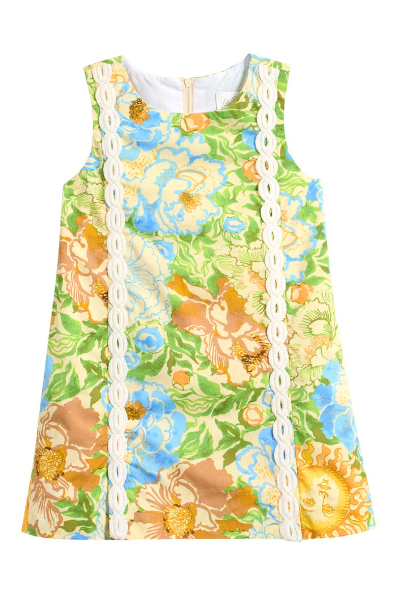 Kids' Little Lilly Classic Shift Dress, Main, color, RUTABAGA SYMPEONY