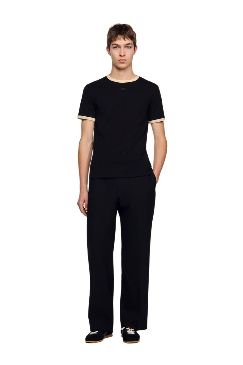 Two-tone patch T-shirt, Alternate, color, Black