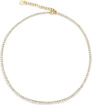 SHYMI Three Prong Round Graduated Tennis Necklace