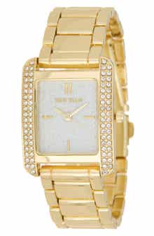 Crystal Bezel Bracelet Watch, 27mm x 35mm