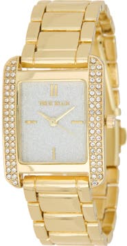 True Religion Crystal Bezel Bracelet Watch, 27mm x 35mm