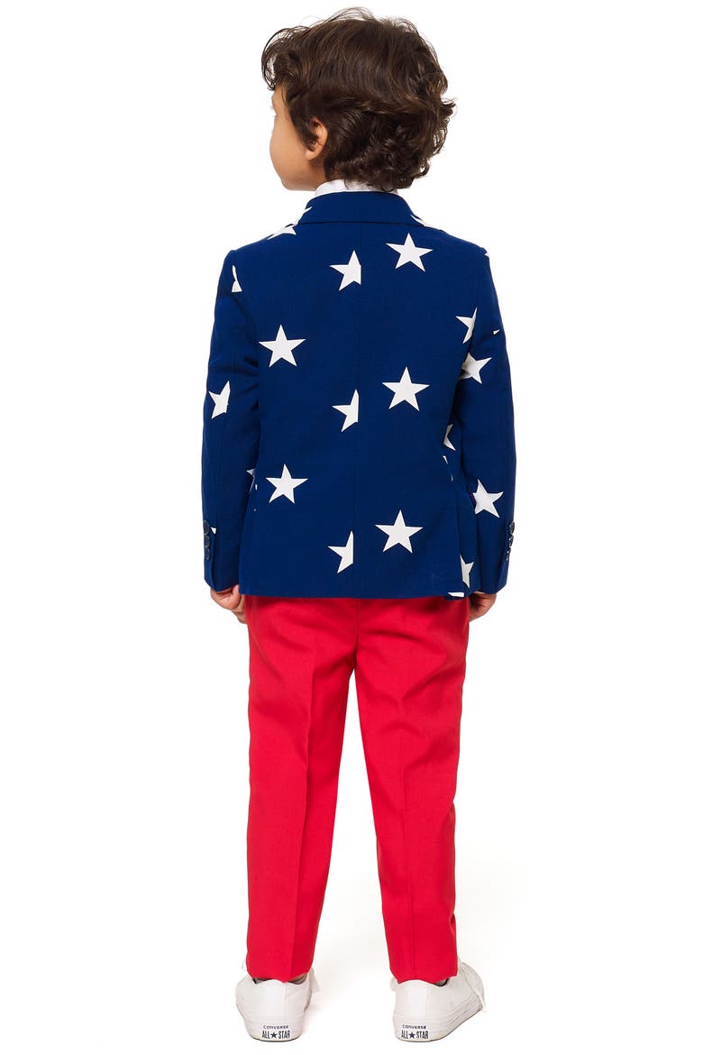 Stars & Stripes Two-Piece Suit with Tie, Alternate, color, BLUE