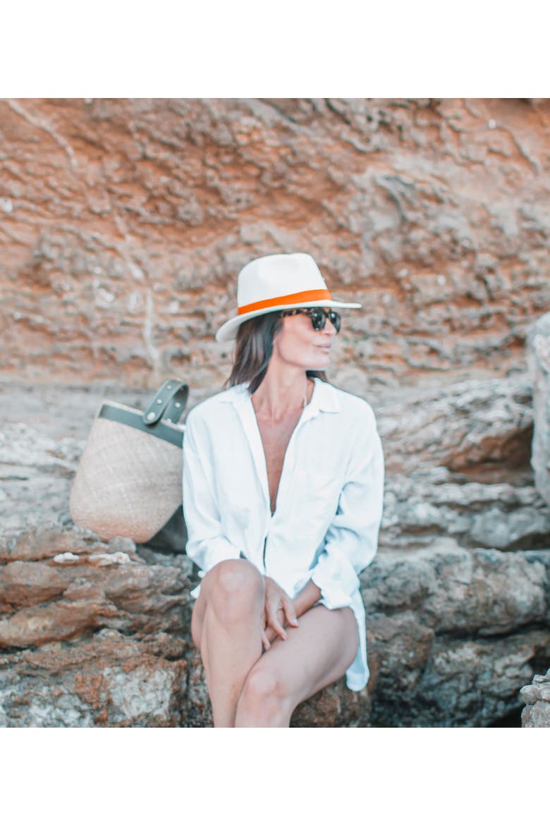 Panama orange straw hat, Alternate, color, Orange
