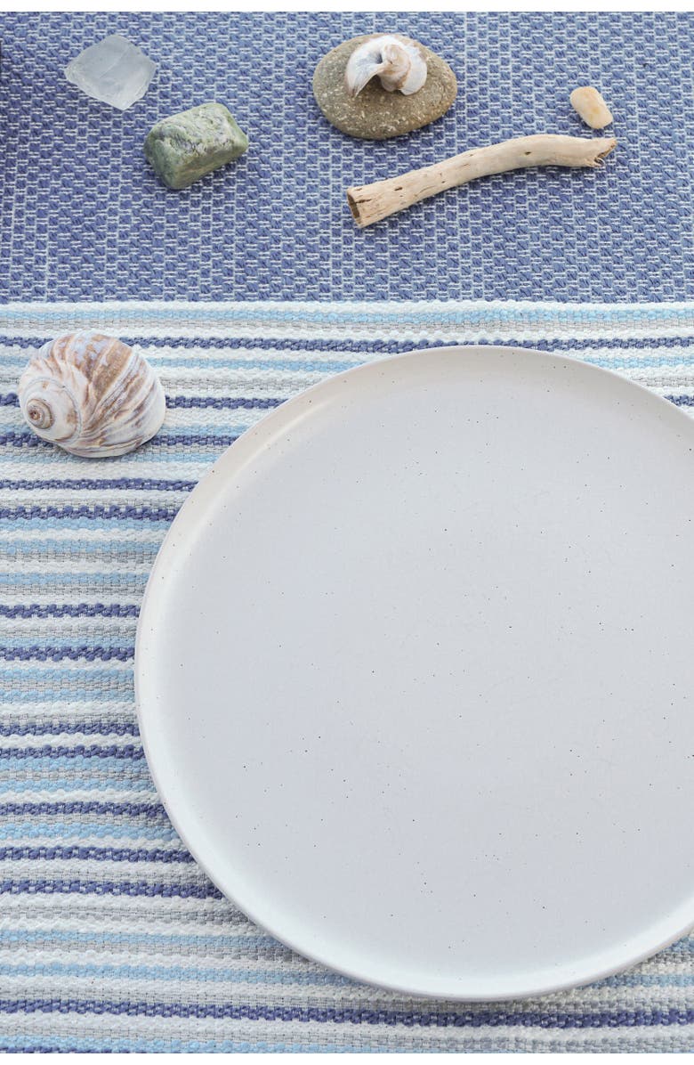 Anaya Blue Yacht Stripe Indoor Outdoor Table Runner, Alternate, color, Blue