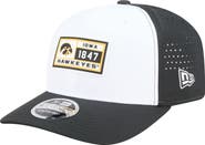 New Era Men's New Era White/Black Iowa Hawkeyes Perforated Patched 9SEVENTY Adjustable Hat
