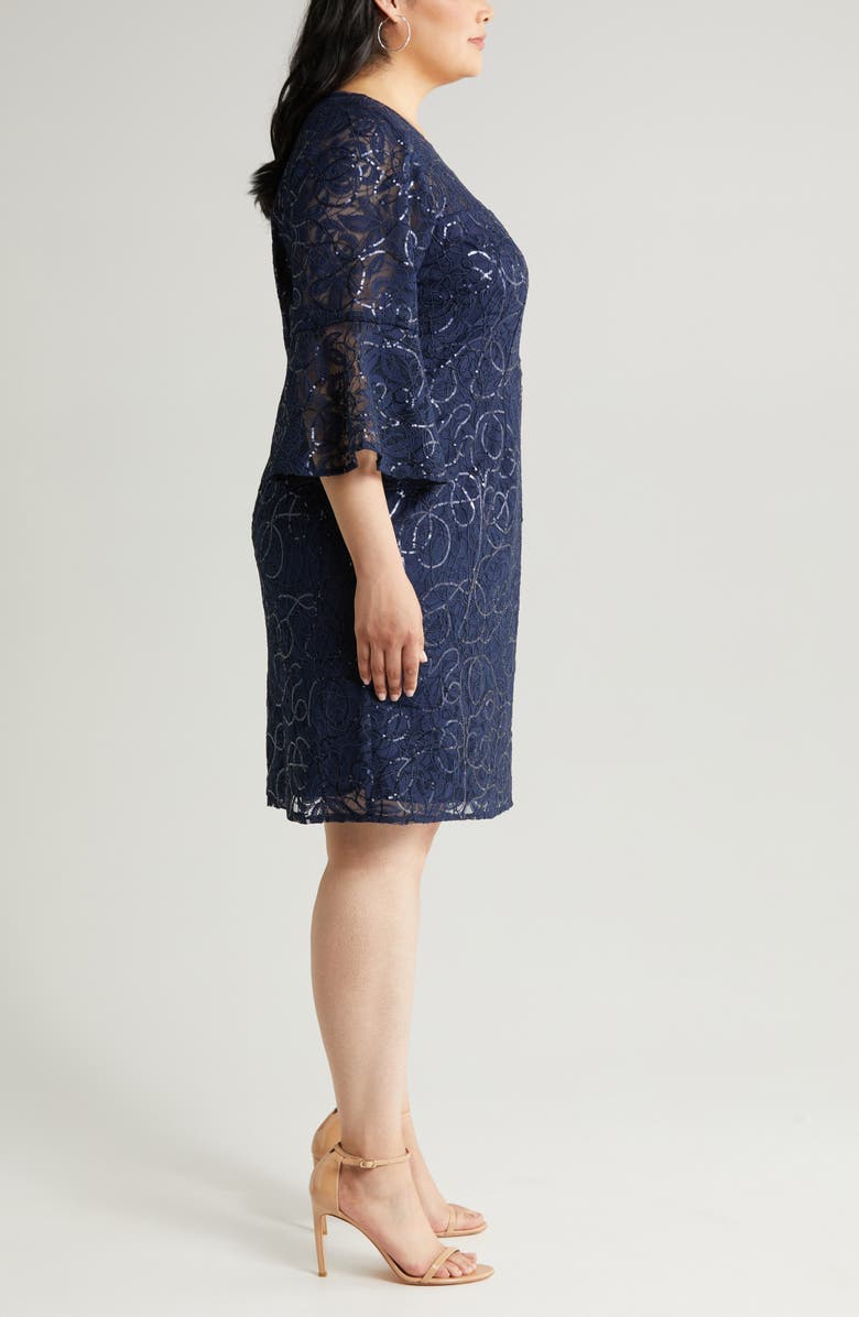 green emerald velvet dress Alex Evenings AE4121570 Short Plus Size Lace Dress