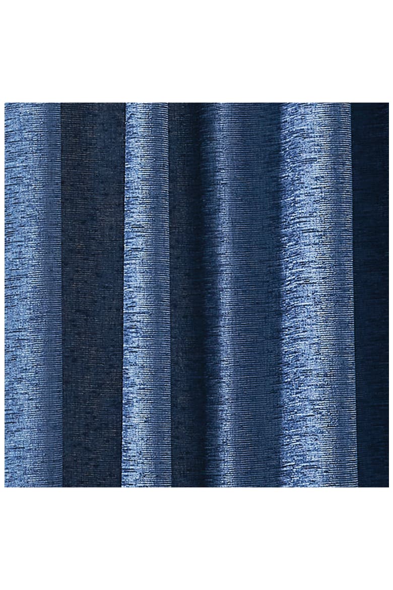 Set of 2 Bouclé Chenille Curtain Panels, Alternate, color, INDIGO