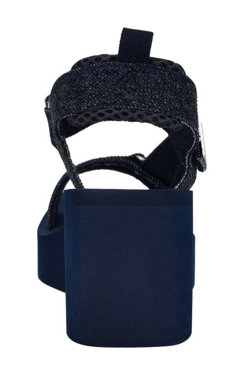 Guess Dawsin Slingback Platform Wedge Sandal In Dark Blue