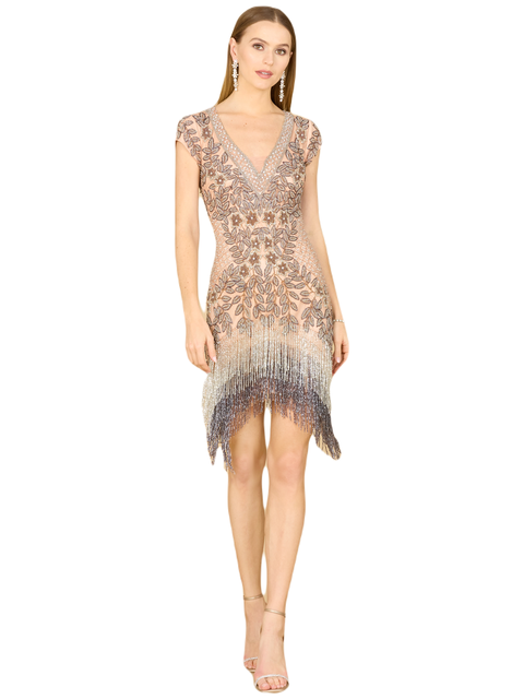 Beaded Fringe Short Cocktail Dress