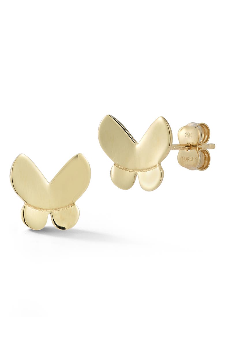 Ember Fine Jewelry Butterfly Stud Earrings, Main, color, Gold