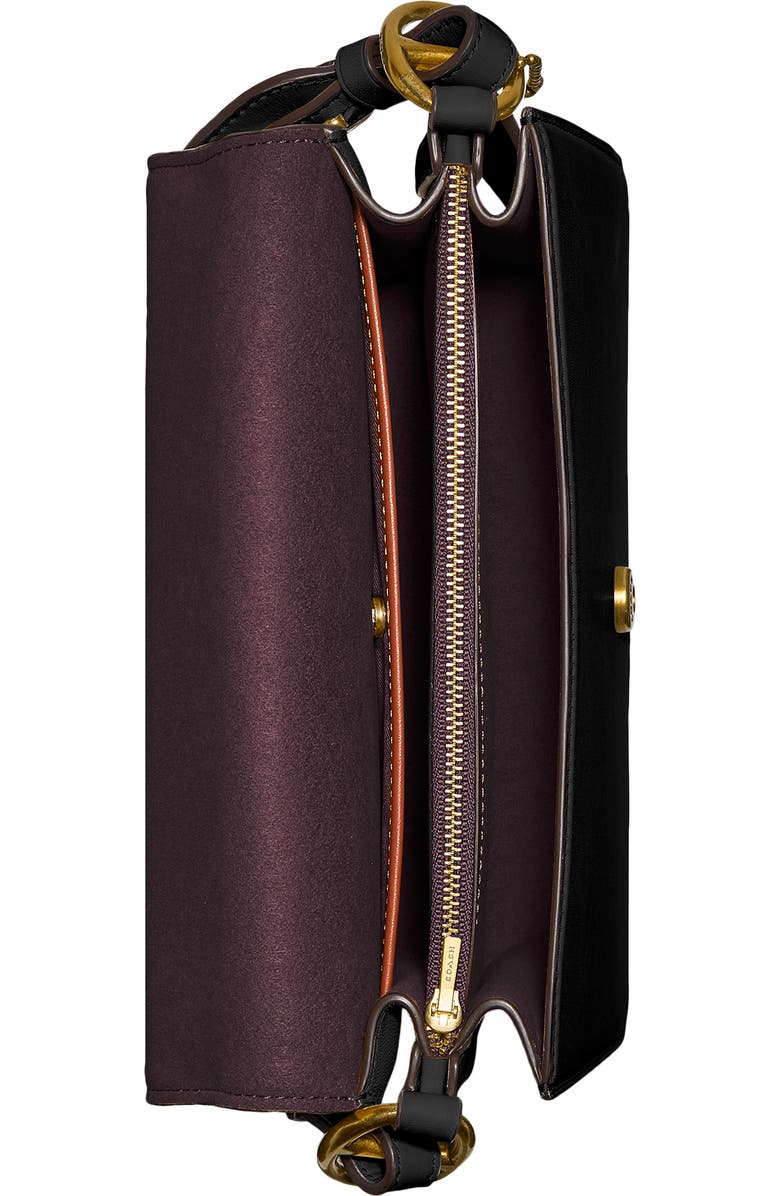 COACH Beat Leather Flap Bag, Alternate, color,