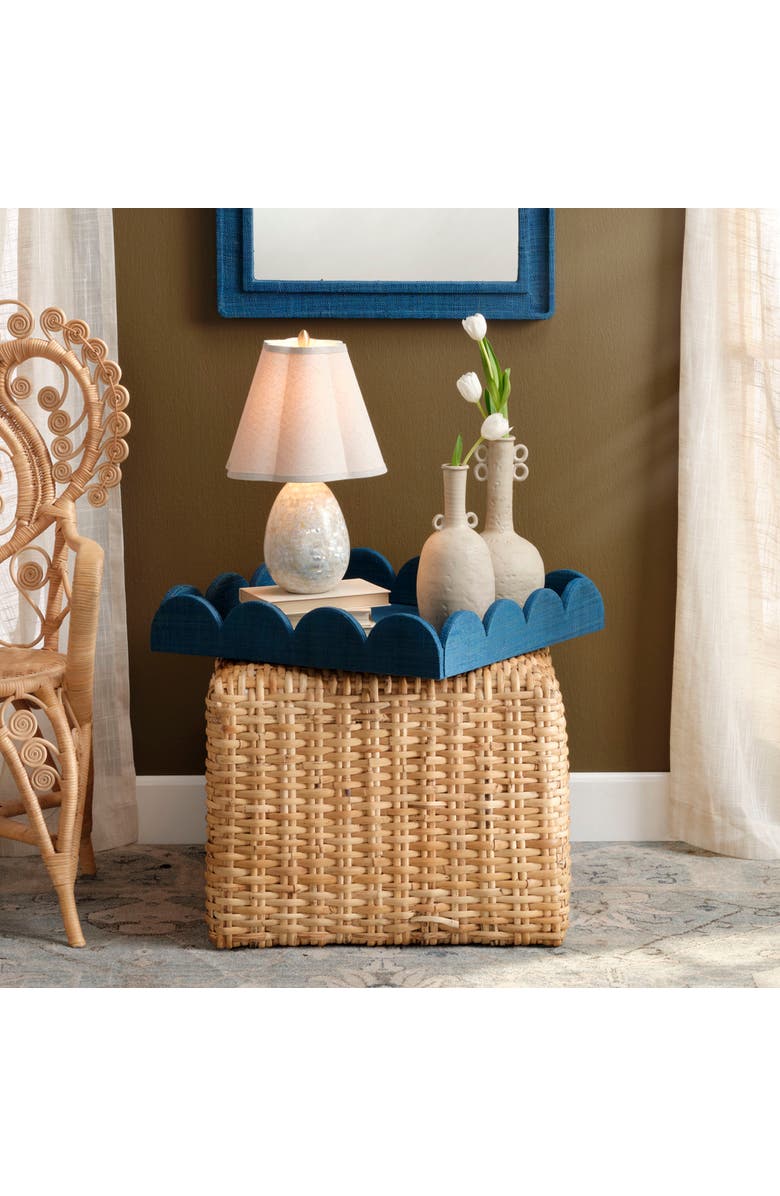 JAMIE YOUNG Capsule Mother of Pearl Table Lamp with Linen Shade, Alternate, color, White