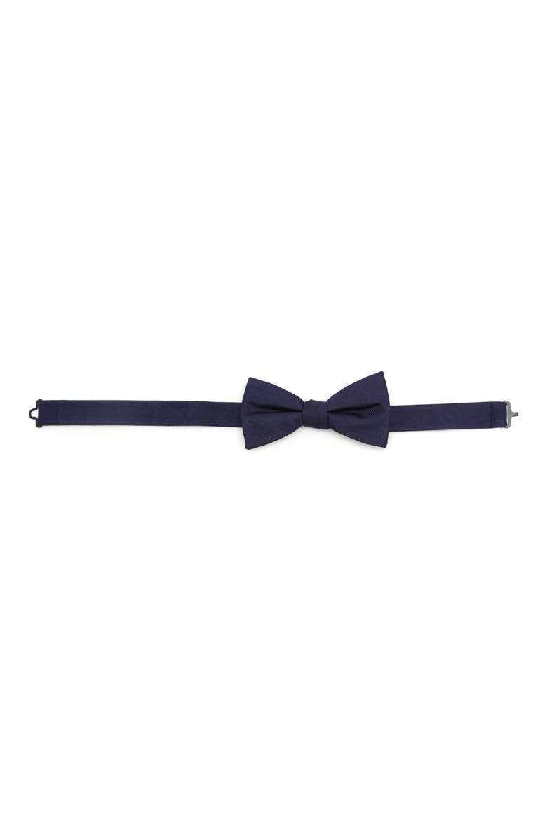 Solid Silk Bow Tie, Alternate, color, NAVY