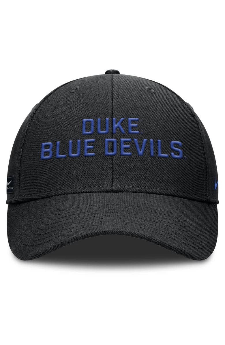 Nike Men's Nike Black Duke Blue Devils Rise Practice Adjustable Hat, Alternate, color, Black