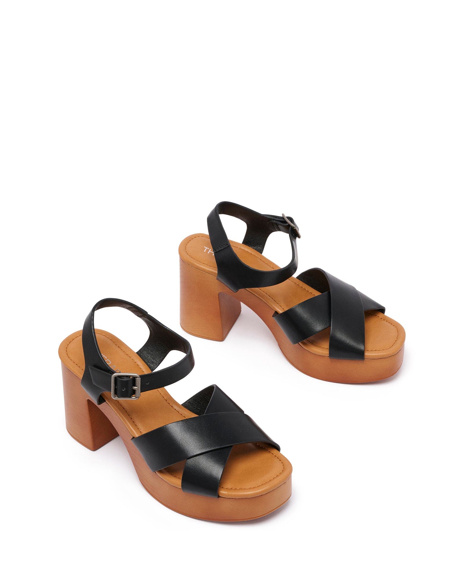 Brynn Open Round Toe Sandal, Alternate, color, Black Smooth Pu