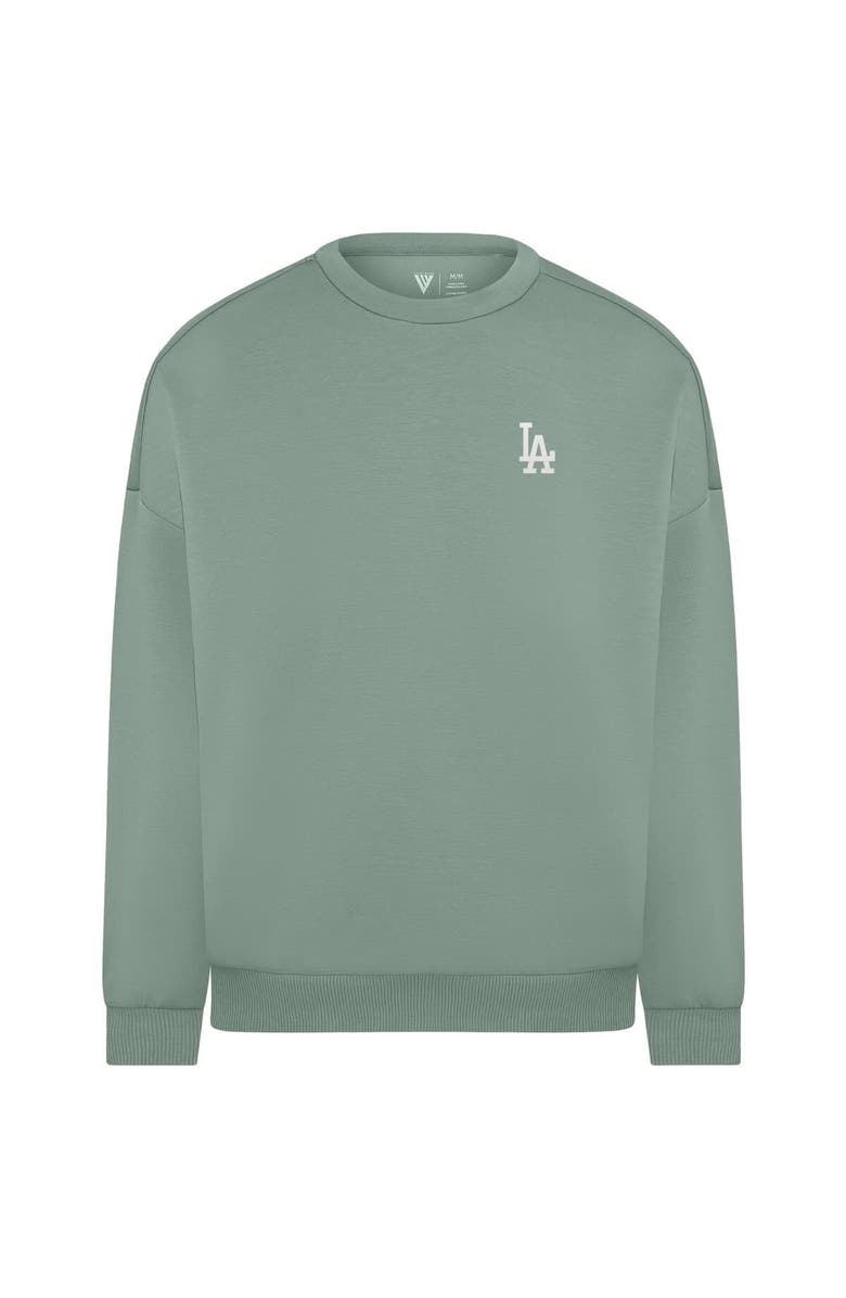 LEVELWEAR Women's Levelwear Sage Green Los Angeles Dodgers Luxe Signature Tri-Blend Pullover Sweatshirt, Main, color, Sage Green