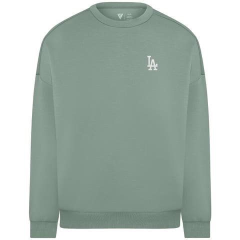 Women's Levelwear Sage Green Los Angeles Dodgers Luxe Signature Tri-Blend Pullover Sweatshirt