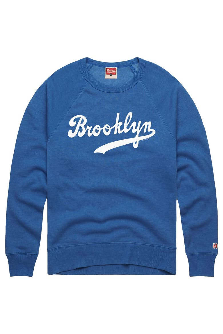 Men's Homage  Royal Brooklyn Dodgers Retro Tri-Blend Pullover Sweatshirt, Alternate, color, Royal