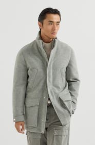 Brunello Cucinelli Bonded cashmere beaver cloth parka with Thermore® padding and packable hood