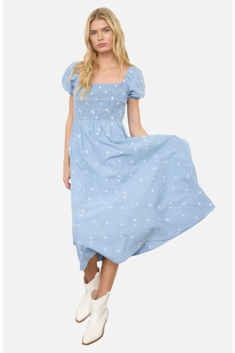 Ditsy Chambray Midi Dress, Alternate, color, CHAMBRAY