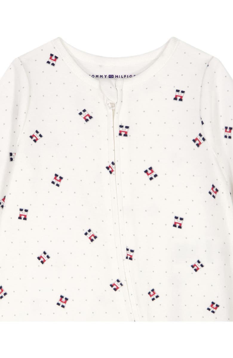 Tommy Hilfiger Allover Logo Footie, Alternate, color, White