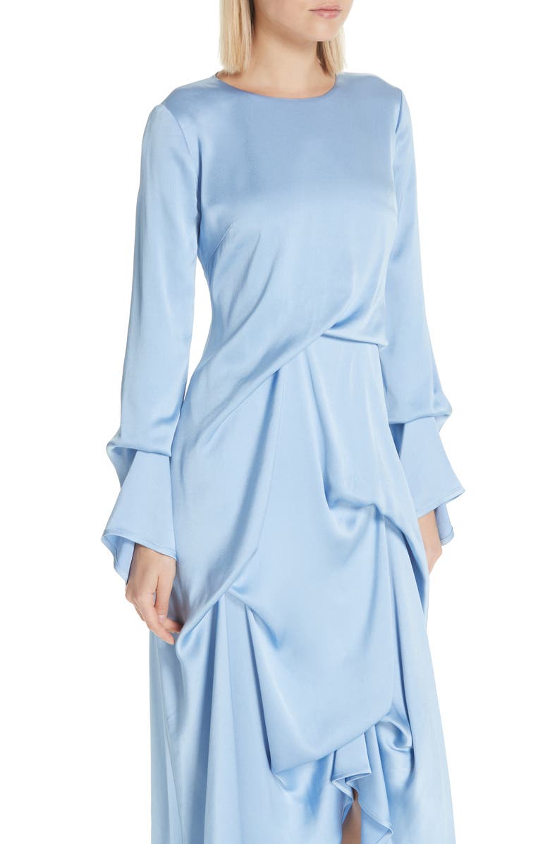 Sies Marjan Noemi Satin Pickup Detail Midi Dress, Alternate, color, 