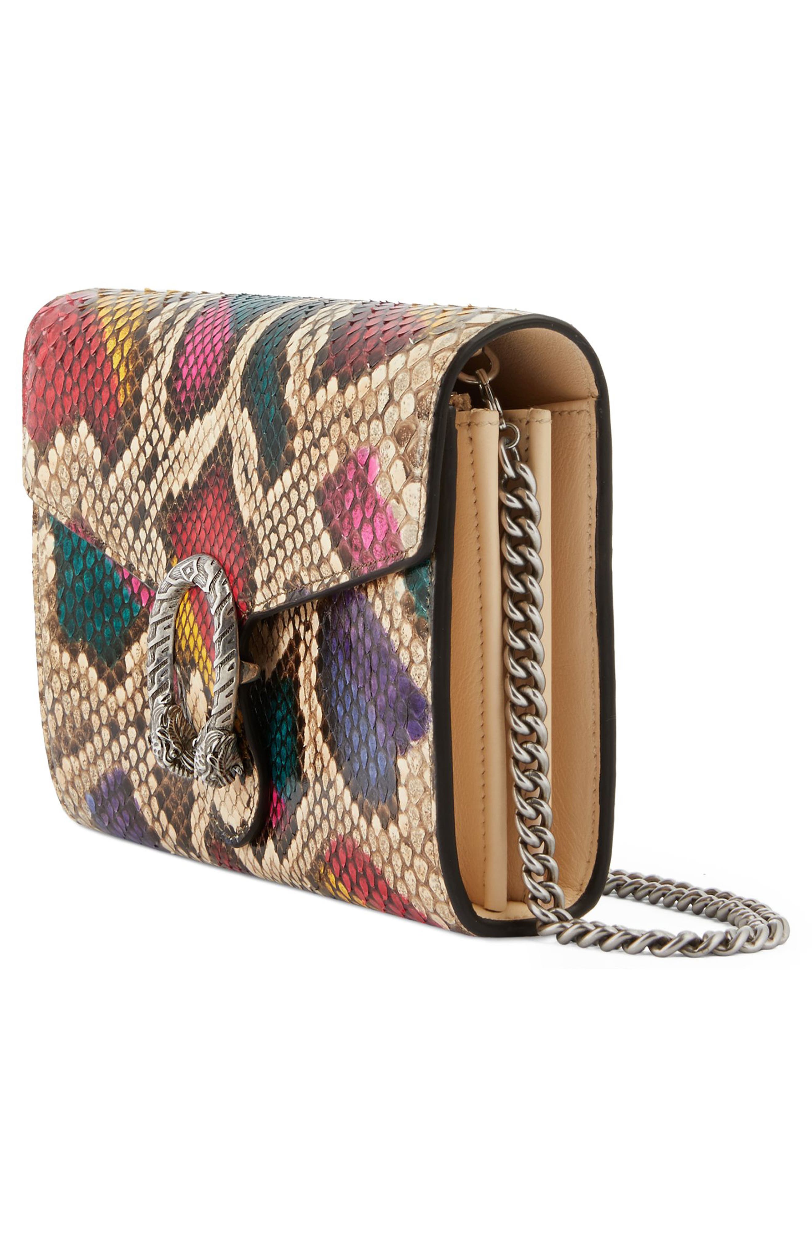 Gucci Dionysus Genuine Python Clutch, Alternate, color, 