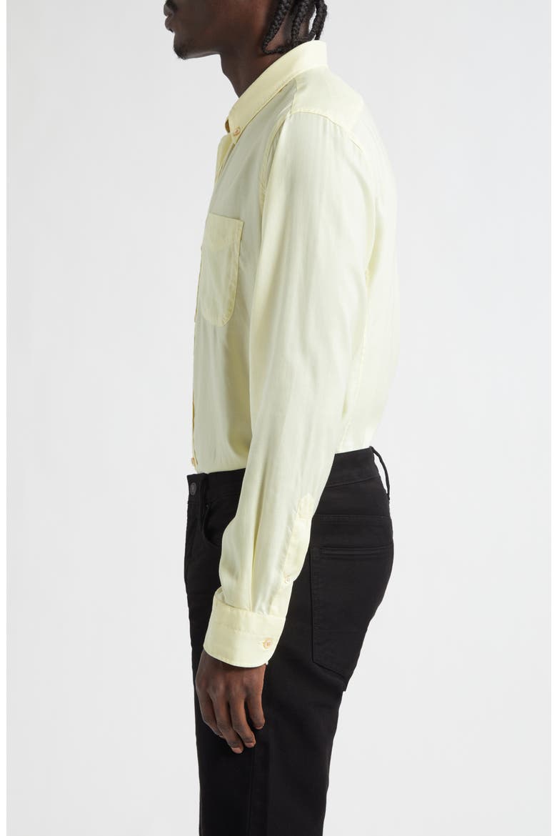 Light Fluid Gabardine Button-Down Shirt, Alternate, color, VANILLA