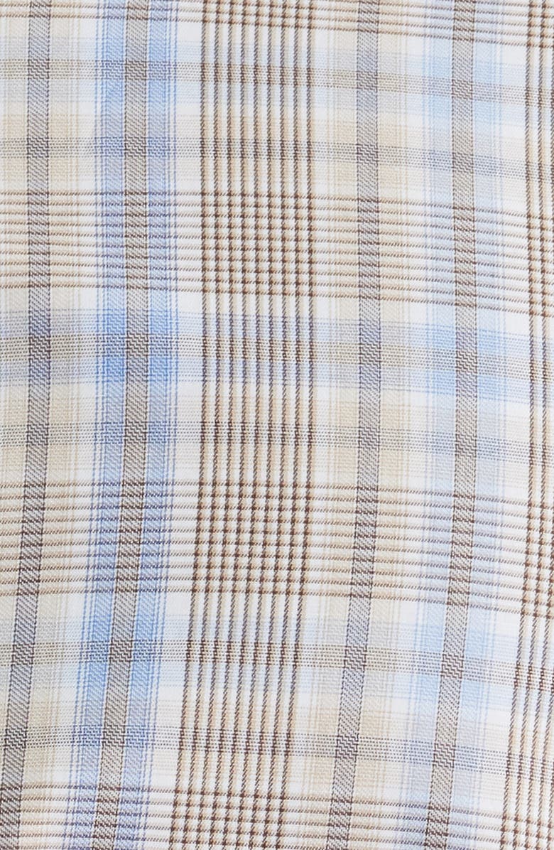 Scott Barber Canclini Regular Fit Plaid Cotton Poplin Button-Up Shirt, Alternate, color, Khaki