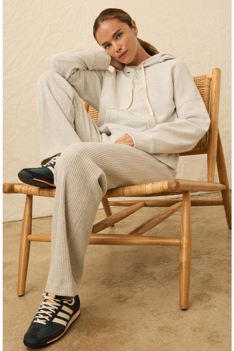 Après Organic Cotton Waffle Pants, Alternate, color, LIGHT GREY HEATHER