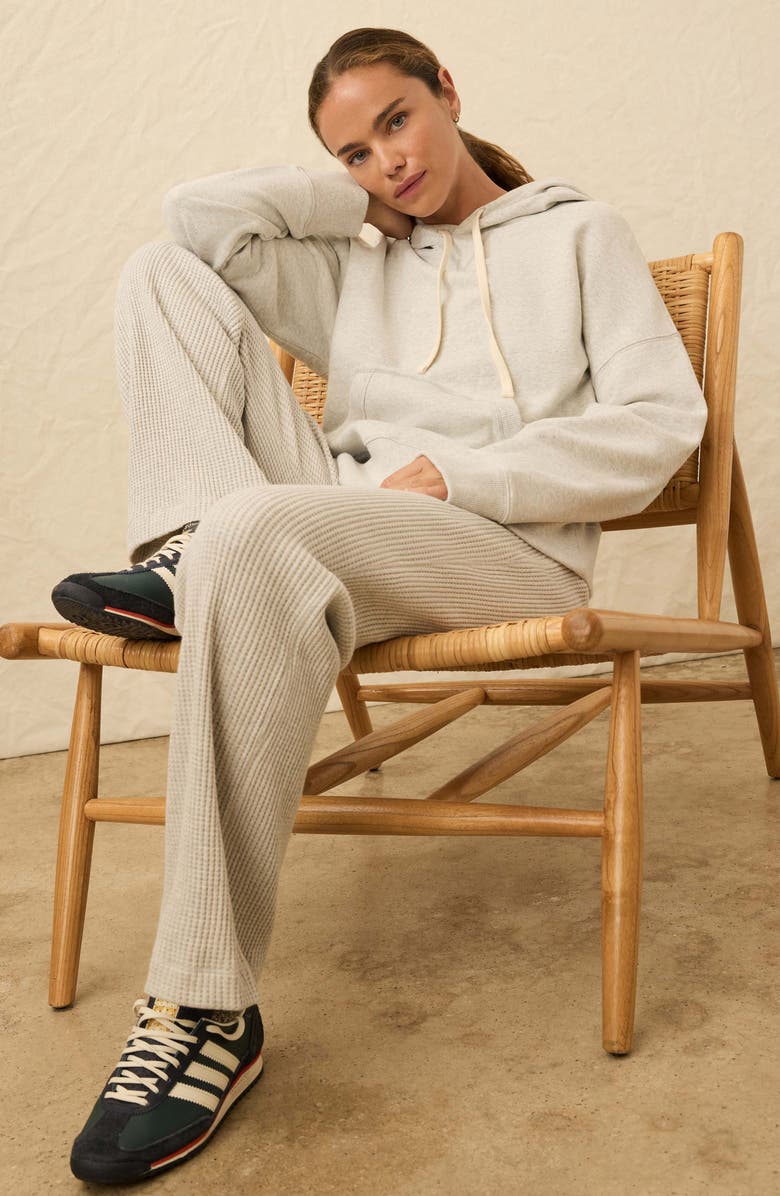 Faherty Après Organic Cotton Waffle Pants, Alternate, color, Light Grey Heather