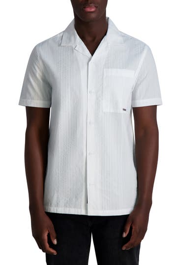 Karl Lagerfeld Paris Short Sleeve Cotton Button-up Shirt