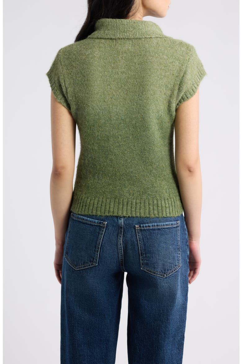 Charlene Short Sleeve Polo Sweater, Alternate, color, OLIVE