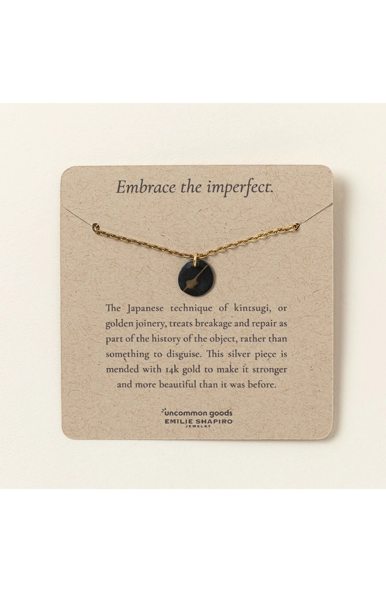 Uncommon Goods Embrace the Imperfect Kintsugi Necklace, Alternate, color, Gold