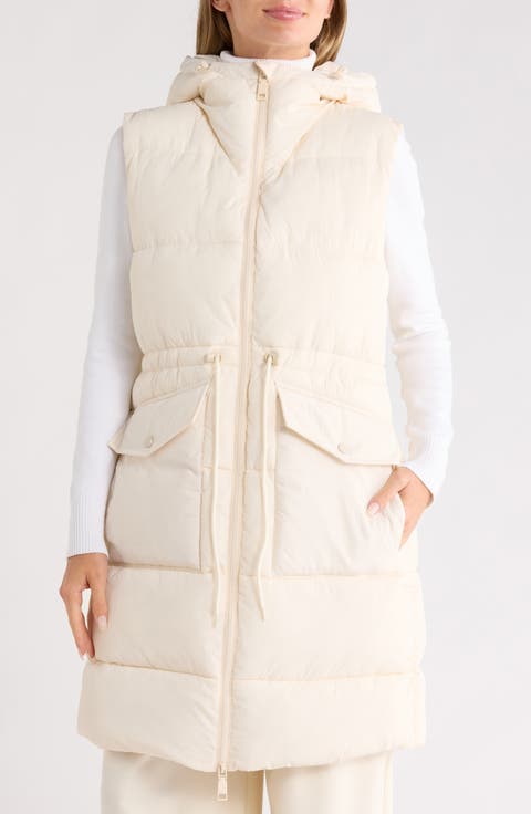 Water Resistant Hooded Long Puffer Vest