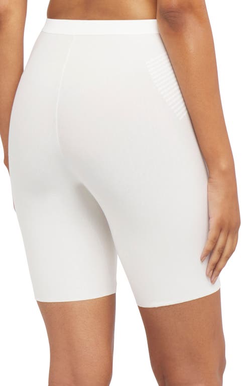 Spanx Shape Invisible Supima Cotton Mid Thigh Short In Powder