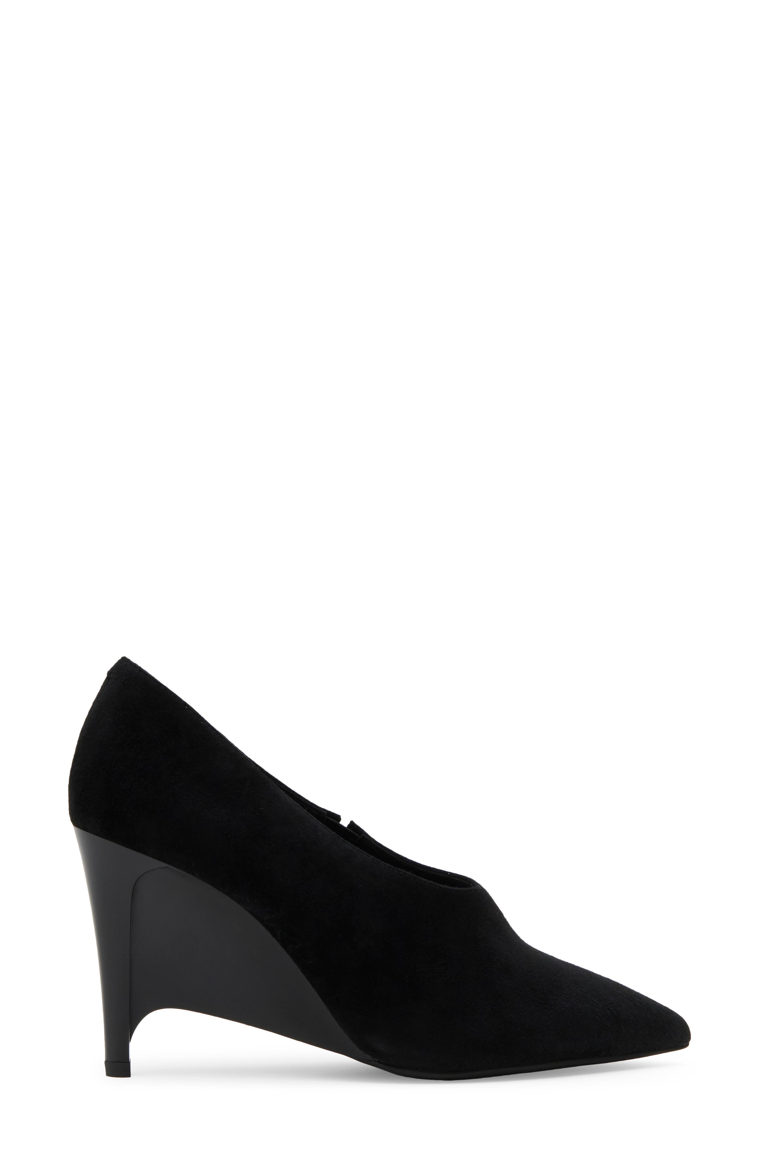 Spatial Pointed Toe Wedge Pump, Alternate, color, BLACK SUEDE