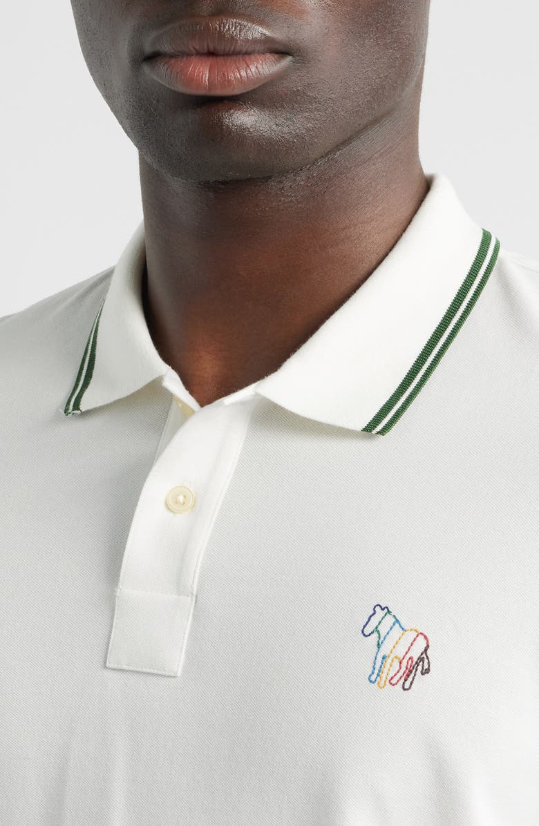 PS Paul Smith Regular Fit Tipped Cotton Piqué Polo, Alternate, color, Off White