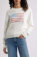 LoveShackFancy Sequin Flag Cotton Sweater