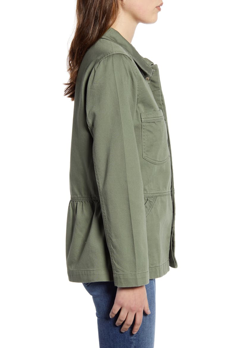 Drop Shoulder Flounce Cotton Jacket (Nordstrom Exclusive), Alternate, color, LIPD- LILY PAD